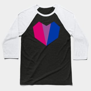 Bisexual Pride Flag Geometric Heart Baseball T-Shirt